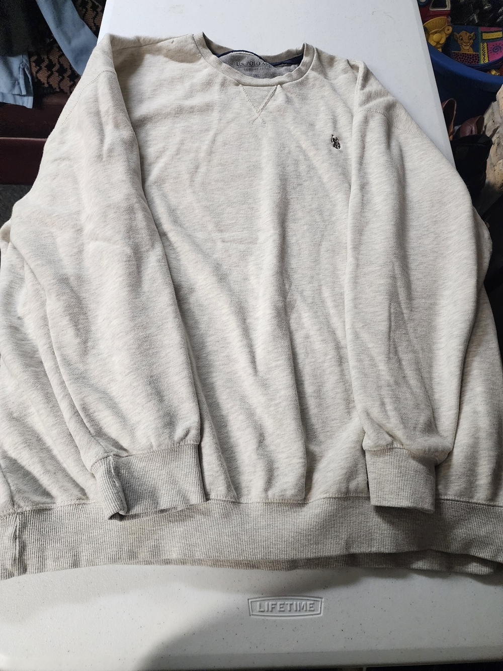 U.S. Polo Assn. Men's Cream Crewneck Sweatshirt 3x